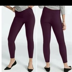 Spanx micro ribbed leggings in clour fine wine (dark red/purple)